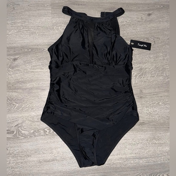 Tempt Me One Piece High Neck Tummy Control Women’s Bathing Suit *NWT* - Picture 1 of 4